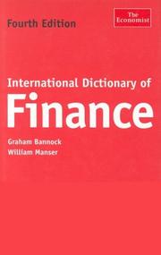 Cover of: International Dictionary of Finance, Fourth Edition (The Economist Series) by Bannock, Graham., William Manser