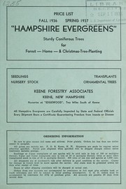 Cover of: Price list, fall 1936-spring 1937: Hampshire evergreens ... for forest, home, & Christmas-tree planting