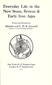 Cover of: Everyday life in the new stone, bronze & early iron ages