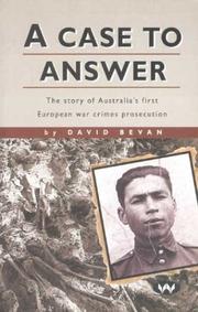 A case to answer by Bevan, David