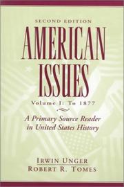 Cover of: American Issues: A Primary Source Reader in United States History, Volume I by 