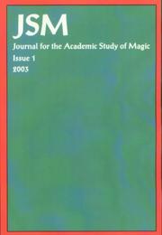 Cover of: The Journal for the Academic Study of Magic (Jsm) (Journal for the Academic Study of Magic)