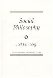Cover of: Social Philosophy (Foundations of Philosophy) by Joel Feinberg, Joel Feinberg