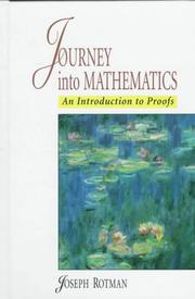 Cover of: Journey into mathematics by Joseph J. Rotman