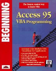 Beginning Access 95 VBA programming by Robert Smith