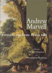Cover of: Andrew Marvell - Pastoral and Lyric Poems 1681