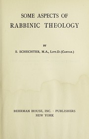 Cover of: Some aspects of rabbinic theology