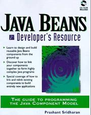 Cover of: JavaBeans developer's resource by Prashant Sridharan