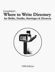 Cover of: Historian's Where to Write Directory for Births, Deaths Marriages, and Divorces