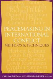 Cover of: Peacemaking in International Conflict: Methods & Techniques