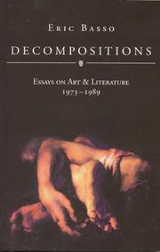 Cover of: Decompositions: Essays on Art and Literature 1973-1989