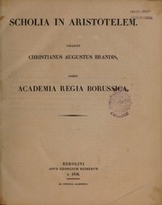 Cover of: Scholia in Aristotelem by Christian August Brandis