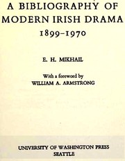Cover of: A bibliography of modern Irish drama, 1899-1970