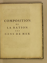 Cover of: Composition de la ration de gens de mer
