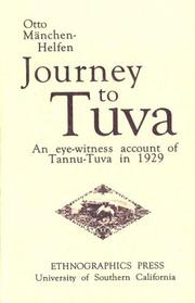 Cover of: Journey to Tuva | Otto Maenchen-Helfen