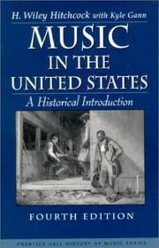 Cover of: Music in the United States by H. Wiley Hitchcock