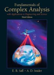 Cover of: Fundamentals of Complex Analysis  with Applications to Engineering,  Science, and Mathematics (3rd Edition) by Edward B. Saff, Arthur David Snider, Edward Saff, Arthur D. Snider
