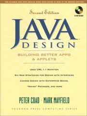 Cover of: JAVA design: building better apps and applets