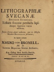 Cover of: Lithographiae Svecanae specimen secundum
