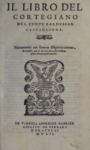 Cover of: Il libro del cortegiano by Conte Baldassarre Castiglione