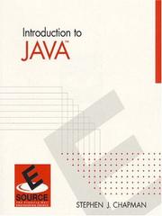 Cover of: Introduction to Java by Stephen J. Chapman