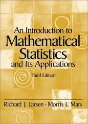 Cover of: An Introduction to Mathematical Statistics and Its Applications (3rd Edition) by Richard J. Larsen, Morris L. Marx
