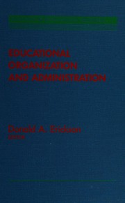 Cover of: Educational organization and administration