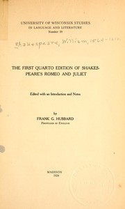 Cover of: The First Quarto Edition of Shakespeare's Romeo and Juliet by William Shakespeare