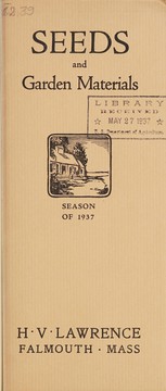 Cover of: Seeds and garden materials: season of 1937