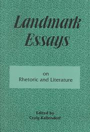 Cover of: Landmark essays on rhetoric and literature