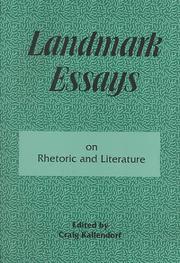 Landmark essays on rhetoric and literature by Craig Kallendorf