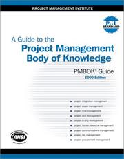 Cover of: A Guide to the Project Management Body of Knowledge (PMBOK Guide): 2000 Edition