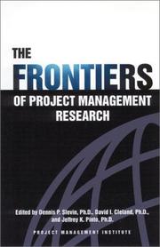 Cover of: The Frontiers of Project Management Research