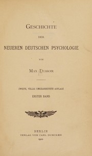 Cover of: Geschichte der neueren deutschen Psychologie