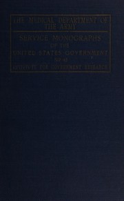 The Medical Department of the Army by James Alner Tobey