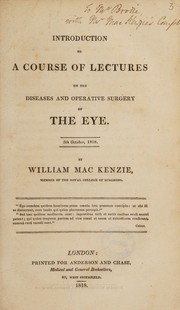 Cover of: Introduction to a course of lectures on the diseases and operative surgery of the eye