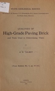 Cover of: Qualities of high-grade paving brick and tests used in determining them