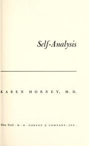 Self-analysis by Karen Horney