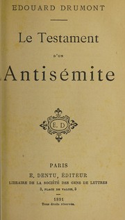 Cover of: Le testament d'un antisémite