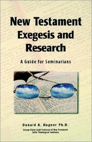 Cover of: New Testament Exegesis and Research: A Guide for Seminarians