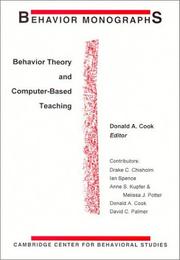 Cover of: Behavior Theory and Computer-Based Teaching