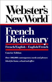 Cover of: Webster's new world French dictionary.