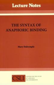 Cover of: The syntax of anaphoric binding