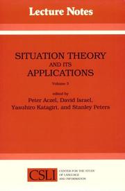 Cover of: Situation Theory and Its Applications, Volume 3 (Center for the Study of Language and Information - Lecture Notes)