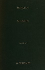 Cover of: Manon by Jules Massenet