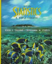 Cover of: Statistics: A First Course (7th Edition)