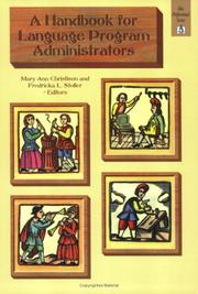 Cover of: Handbook for Language Program Administrators (Alta Professional Series) by Mary Ann Christison