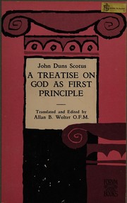 Cover of: A treatise on God as first principle: a revised Latin text of the De primo principio