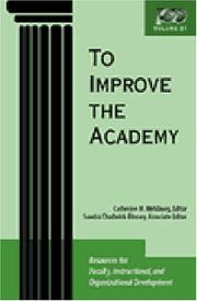 Cover of: To Improve the Academy: Resources for Faculty, Instructional, and Organizational Development, Volume 21 (JB - Anker Series)