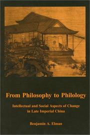 Cover of: From Philosophy to Philology by Benjamin A. Elman, Benjamin A. Elman